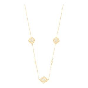 FREIDA ROTHMAN 14kt Gold Plated Clover Station Necklace